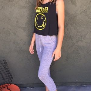 Nirvana tank top, with grey sweats